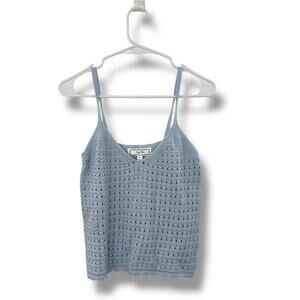 NEW Hippie Rose Light Blue Knit Tank top Size Medium Festival Boho Tank Sweater